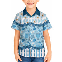Oktoberfest Bavarian Heritage Hawaiian Shirt Edelweiss Beer Festival Blue Pattern