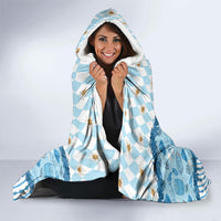 Oktoberfest Bavarian Heritage Hooded Blanket Edelweiss Beer Festival Blue Pattern