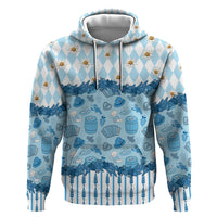 Oktoberfest Bavarian Heritage Hoodie Edelweiss Beer Festival Blue Pattern