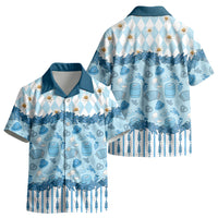 Oktoberfest Bavarian Heritage Kid Hawaiian Shirt Edelweiss Beer Festival Blue Pattern