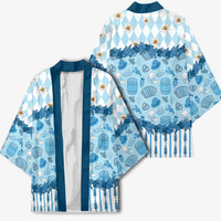 Oktoberfest Bavarian Heritage Kimono Edelweiss Beer Festival Blue Pattern