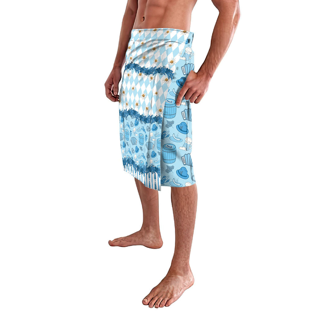 Oktoberfest Bavarian Heritage Lavalava Edelweiss Beer Festival Blue Pattern