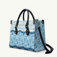 Oktoberfest Bavarian Heritage Leather Bag Edelweiss Beer Festival Blue Pattern
