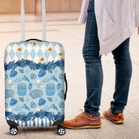 Oktoberfest Bavarian Heritage Luggage Cover Edelweiss Beer Festival Blue Pattern