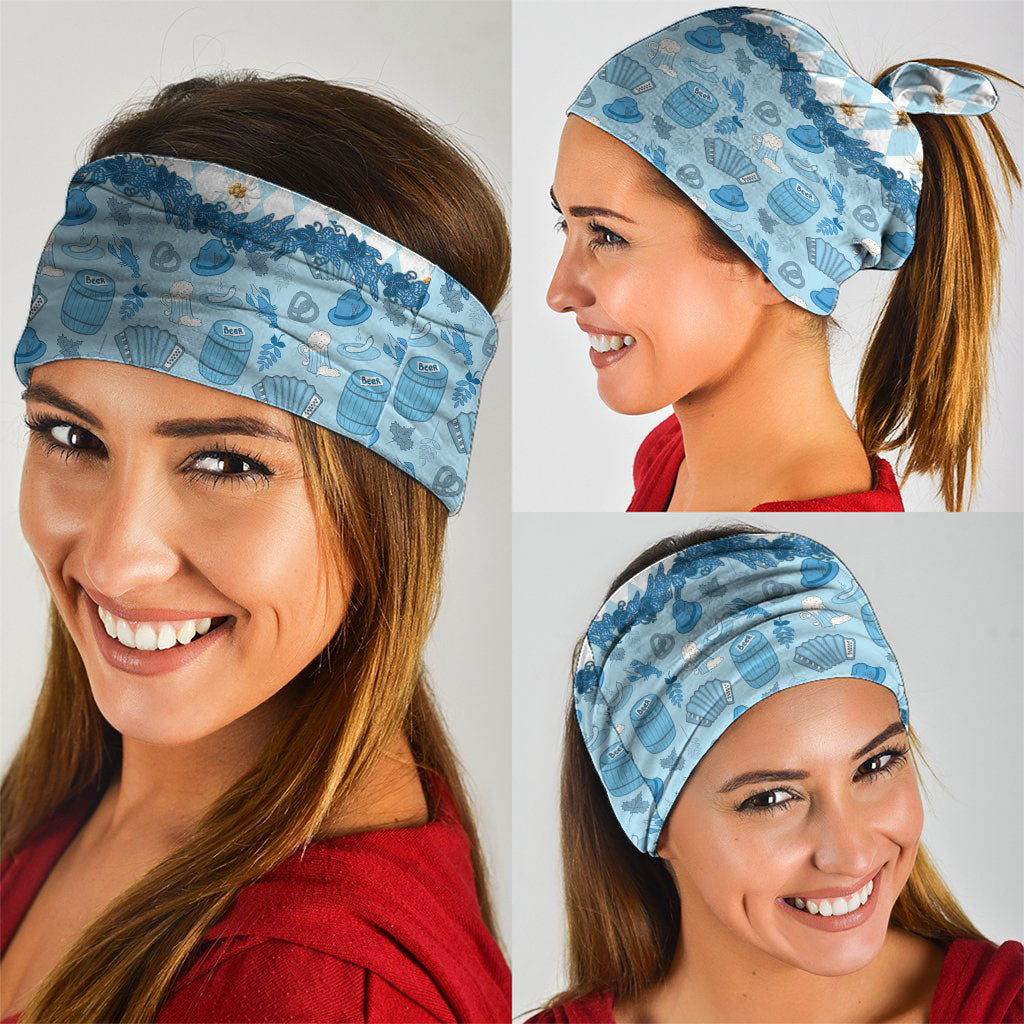 Oktoberfest Bavarian Heritage Neck Gaiter Edelweiss Beer Festival Blue Pattern