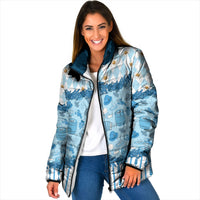 Oktoberfest Bavarian Heritage Padded Jacket Edelweiss Beer Festival Blue Pattern