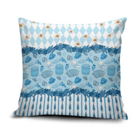 Oktoberfest Bavarian Heritage Pillow Cover Edelweiss Beer Festival Blue Pattern