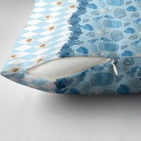 Oktoberfest Bavarian Heritage Pillow Cover Edelweiss Beer Festival Blue Pattern
