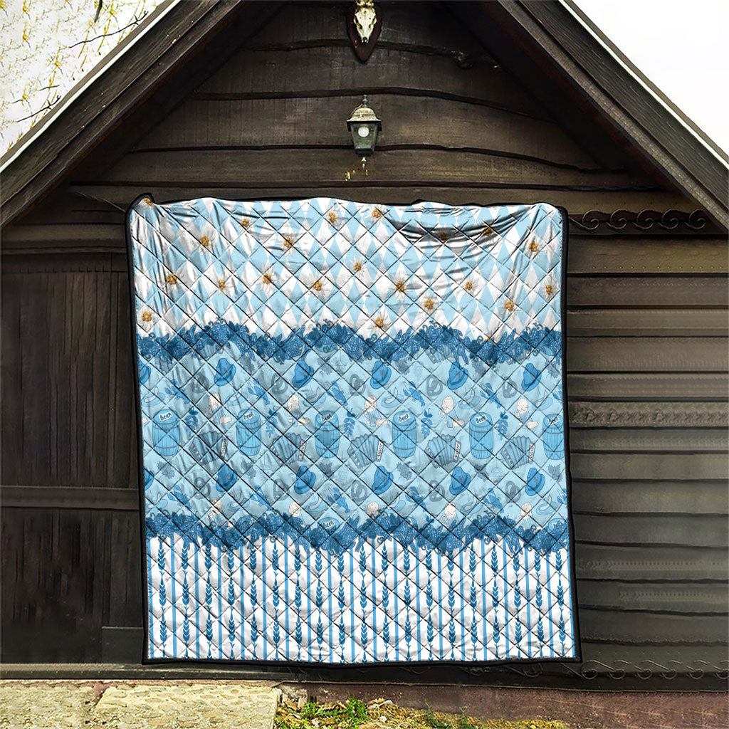 Oktoberfest Bavarian Heritage Quilt Edelweiss Beer Festival Blue Pattern