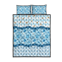 Oktoberfest Bavarian Heritage Quilt Bed Set Edelweiss Beer Festival Blue Pattern