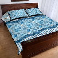 Oktoberfest Bavarian Heritage Quilt Bed Set Edelweiss Beer Festival Blue Pattern