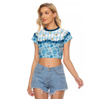 Oktoberfest Bavarian Heritage Raglan Cropped T Shirt Edelweiss Beer Festival Blue Pattern
