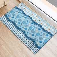 Oktoberfest Bavarian Heritage Rubber Doormat Edelweiss Beer Festival Blue Pattern