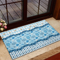 Oktoberfest Bavarian Heritage Rubber Doormat Edelweiss Beer Festival Blue Pattern