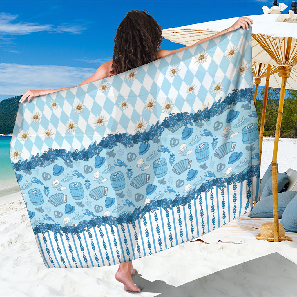 Oktoberfest Bavarian Heritage Sarong Edelweiss Beer Festival Blue Pattern