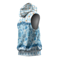 Oktoberfest Bavarian Heritage Sleeveless Hoodie Edelweiss Beer Festival Blue Pattern