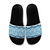 Oktoberfest Bavarian Heritage Slide Sandals Edelweiss Beer Festival Blue Pattern
