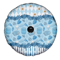 Oktoberfest Bavarian Heritage Spare Tire Cover Edelweiss Beer Festival Blue Pattern