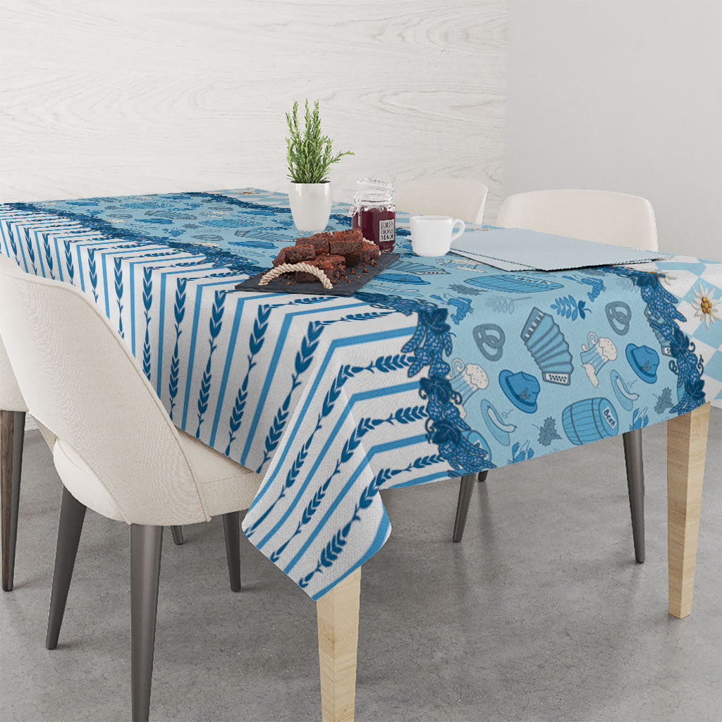Oktoberfest Bavarian Heritage Tablecloth Edelweiss Beer Festival Blue Pattern