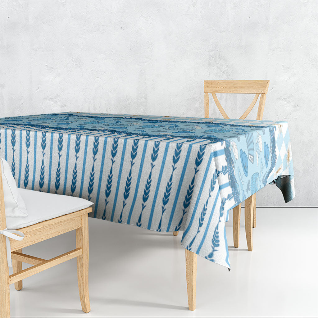 Oktoberfest Bavarian Heritage Tablecloth Edelweiss Beer Festival Blue Pattern