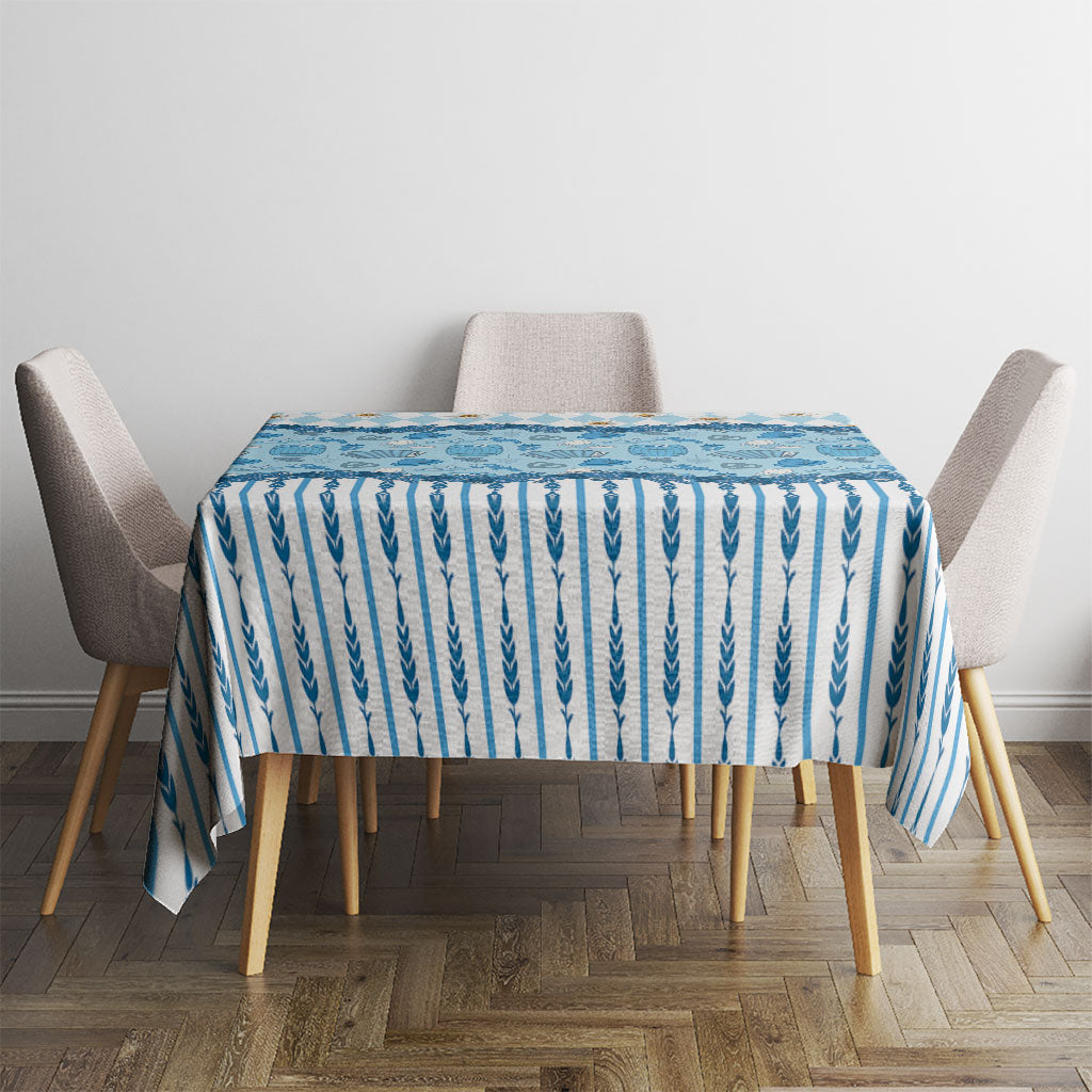Oktoberfest Bavarian Heritage Tablecloth Edelweiss Beer Festival Blue Pattern