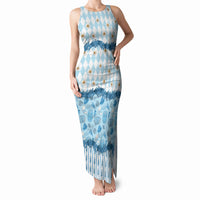 Oktoberfest Bavarian Heritage Tank Maxi Dress Edelweiss Beer Festival Blue Pattern