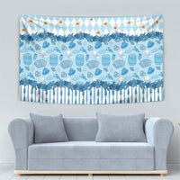 Oktoberfest Bavarian Heritage Tapestry Edelweiss Beer Festival Blue Pattern