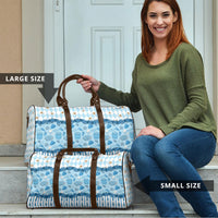 Oktoberfest Bavarian Heritage Travel Bag Edelweiss Beer Festival Blue Pattern