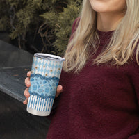 Oktoberfest Bavarian Heritage Tumbler Cup Edelweiss Beer Festival Blue Pattern
