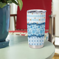 Oktoberfest Bavarian Heritage Tumbler Cup Edelweiss Beer Festival Blue Pattern