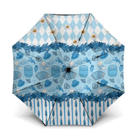Oktoberfest Bavarian Heritage Umbrella Edelweiss Beer Festival Blue Pattern
