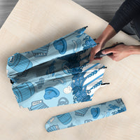 Oktoberfest Bavarian Heritage Umbrella Edelweiss Beer Festival Blue Pattern
