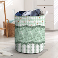 Oktoberfest Bavarian Heritage Laundry Basket Edelweiss Beer Festival Green Pattern