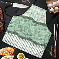 Oktoberfest Bavarian Heritage Apron Edelweiss Beer Festival Green Pattern