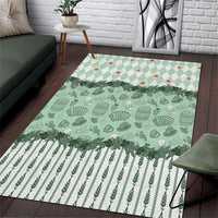 Oktoberfest Bavarian Heritage Area Rug Edelweiss Beer Festival Green Pattern