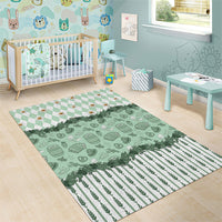 Oktoberfest Bavarian Heritage Area Rug Edelweiss Beer Festival Green Pattern