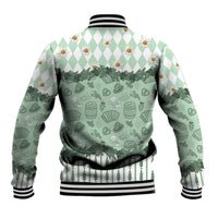 Oktoberfest Bavarian Heritage Baseball Jacket Edelweiss Beer Festival Green Pattern