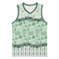 Oktoberfest Bavarian Heritage Basketball Jersey Edelweiss Beer Festival Green Pattern