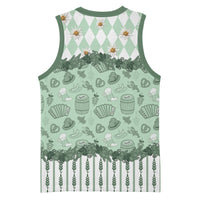 Oktoberfest Bavarian Heritage Basketball Jersey Edelweiss Beer Festival Green Pattern