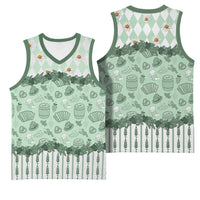 Oktoberfest Bavarian Heritage Basketball Jersey Edelweiss Beer Festival Green Pattern