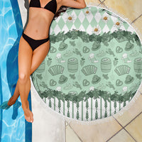 Oktoberfest Bavarian Heritage Beach Blanket Edelweiss Beer Festival Green Pattern