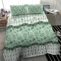 Oktoberfest Bavarian Heritage Bedding Set Edelweiss Beer Festival Green Pattern