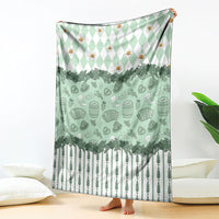 Oktoberfest Bavarian Heritage Blanket Edelweiss Beer Festival Green Pattern