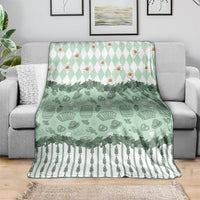 Oktoberfest Bavarian Heritage Blanket Edelweiss Beer Festival Green Pattern