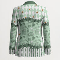 Oktoberfest Bavarian Heritage Blazer Edelweiss Beer Festival Green Pattern