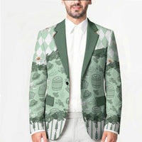 Oktoberfest Bavarian Heritage Blazer Edelweiss Beer Festival Green Pattern