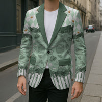 Oktoberfest Bavarian Heritage Blazer Edelweiss Beer Festival Green Pattern