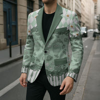 Oktoberfest Bavarian Heritage Blazer Edelweiss Beer Festival Green Pattern
