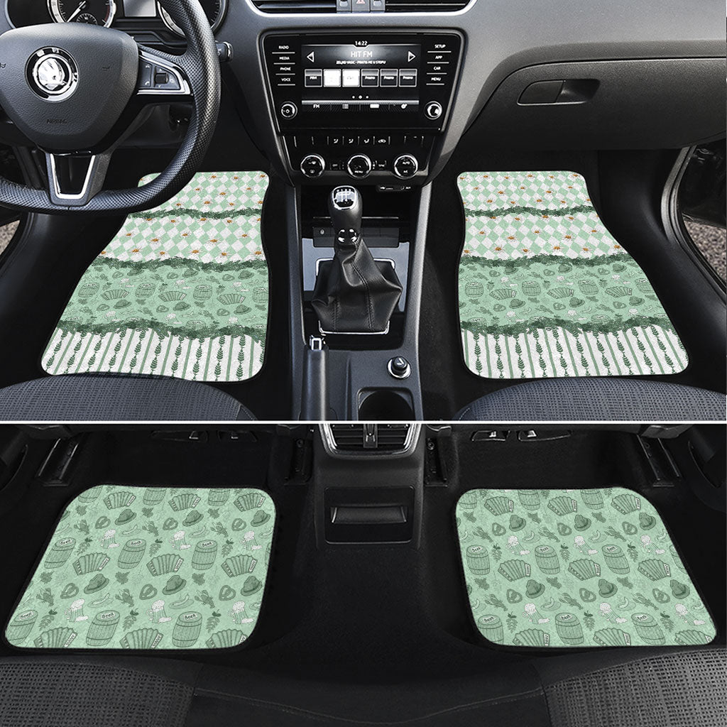 Oktoberfest Bavarian Heritage Car Mats Edelweiss Beer Festival Green Pattern