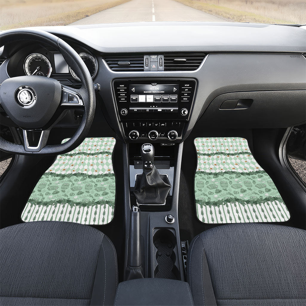 Oktoberfest Bavarian Heritage Car Mats Edelweiss Beer Festival Green Pattern